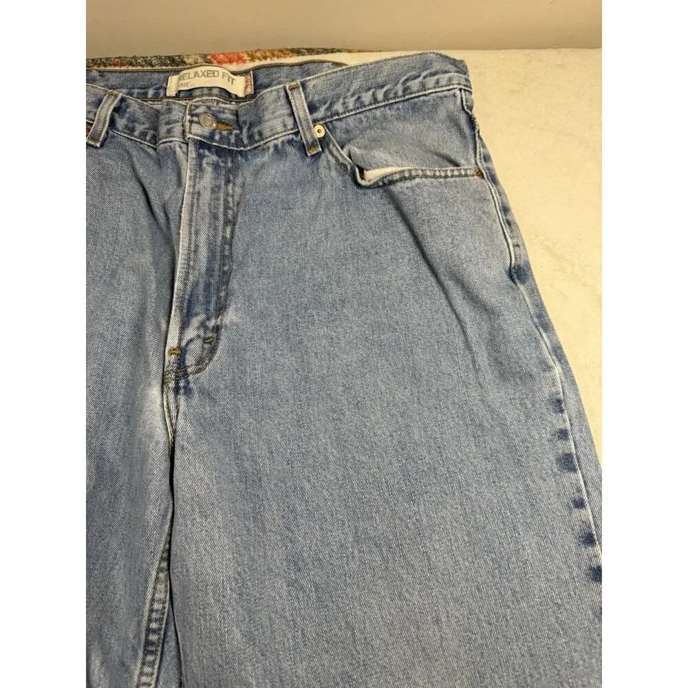Levis 550 Jeans Mens 40x32 Relaxed Fit Light Wash Blue Denim Cotton